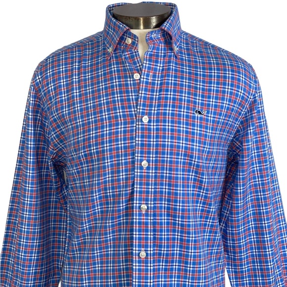 Vineyard Vines Other - Vineyard Vines Sz S Blue Plaid 100% Cotton Whale Shirt